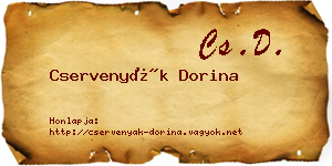Cservenyák Dorina névjegykártya